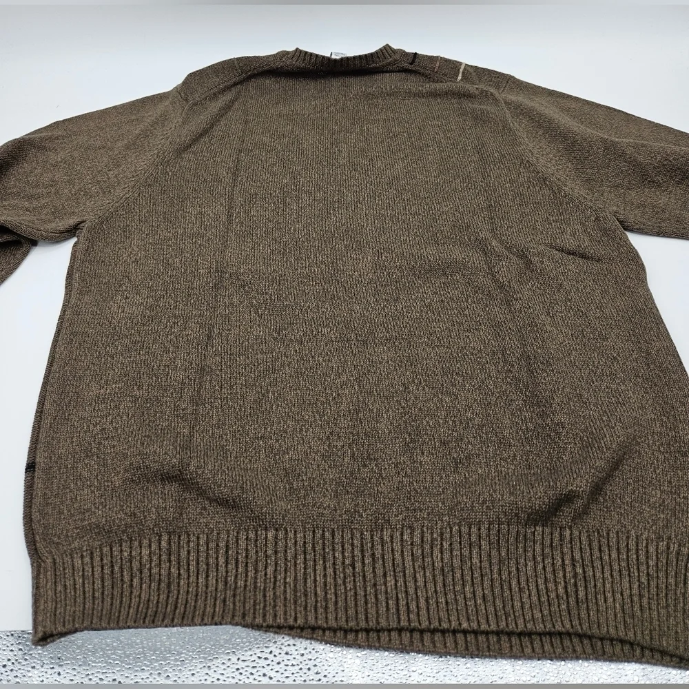 NWT Geoffrey Beene BROWN Stripe Pullover 100% Cotton Sweater Sz XXL